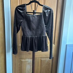 GAP Dark Brown Long Sleeve Blouse